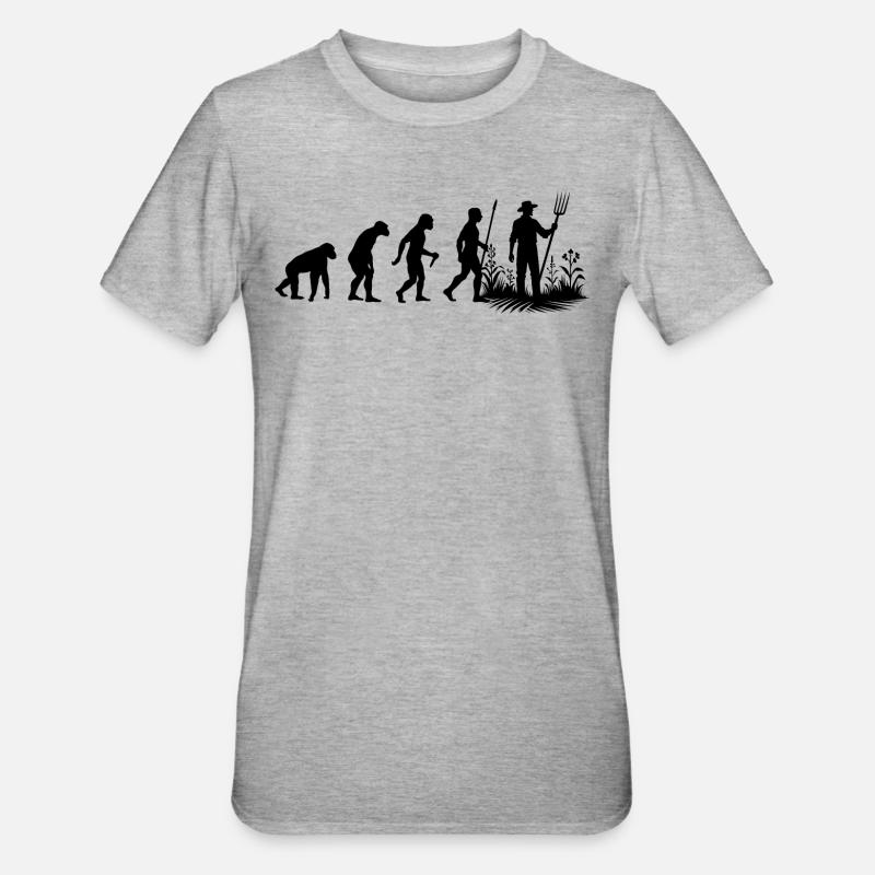 Évolution des agriculteurs - T-shirt polycoton Unisexe - gris chiné