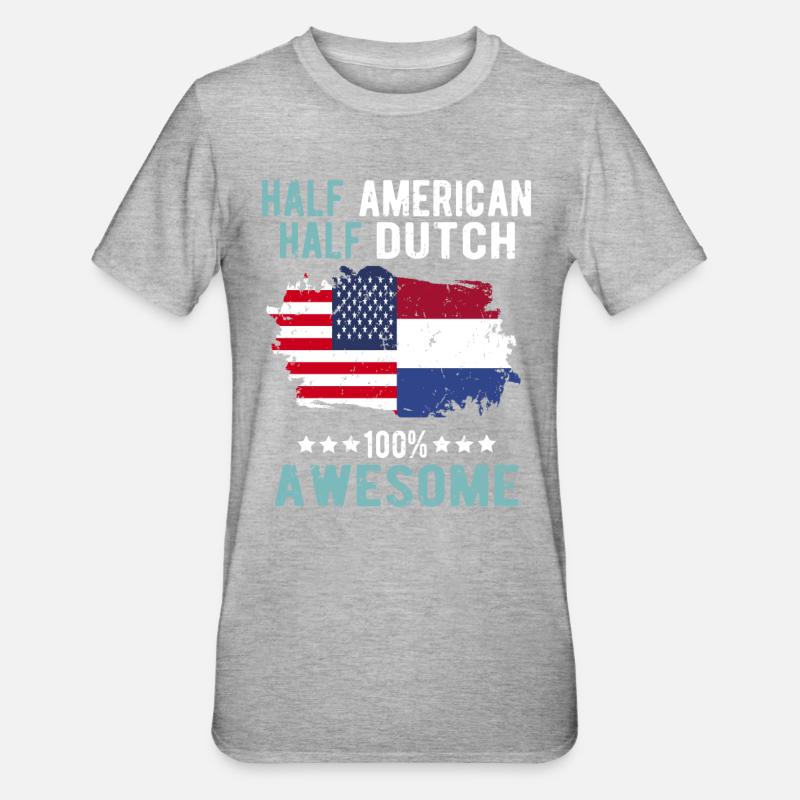 Half American Half Dutch - Unisex Polycotton T-Shirt - heather grey