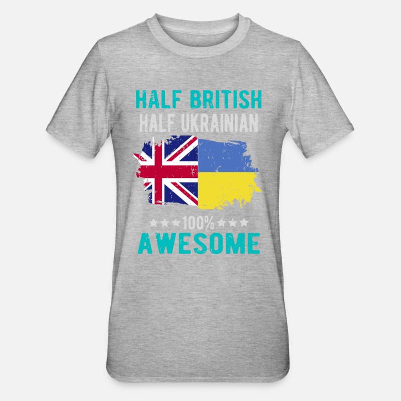 Half British Half Ukrainian - Unisex Polycotton T-Shirt - heather grey