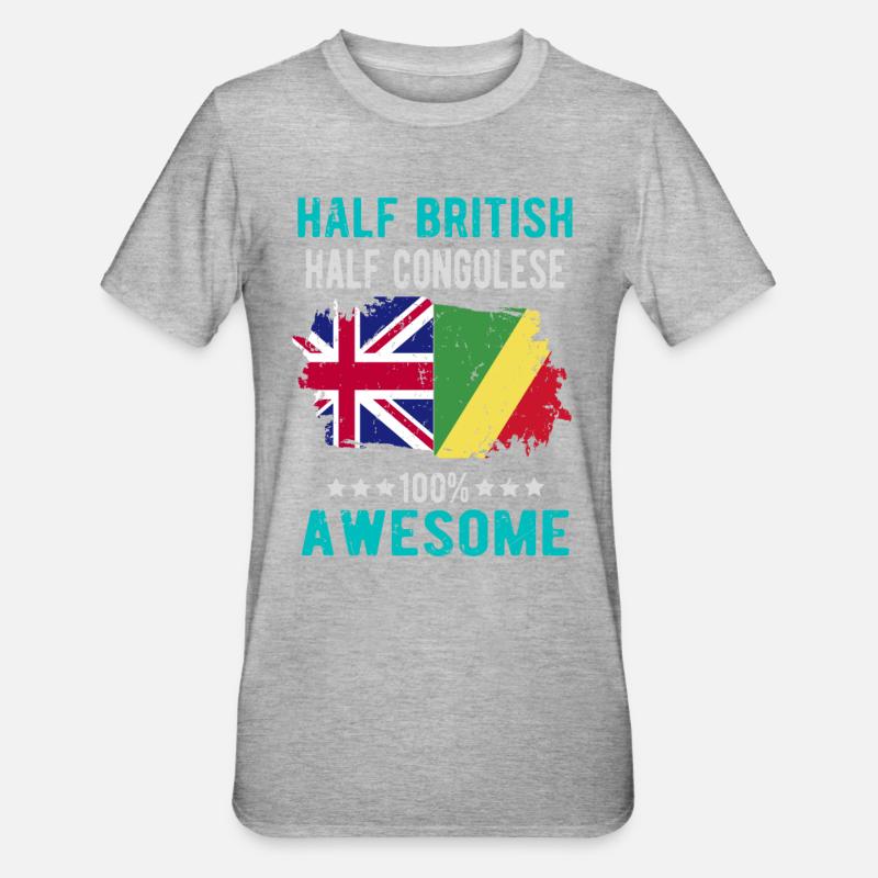 Half British Half Congolese - Unisex Polycotton T-Shirt - heather grey