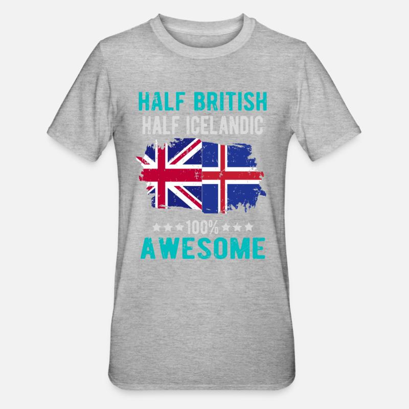Half British Half Icelander - Unisex Polycotton T-Shirt - heather grey