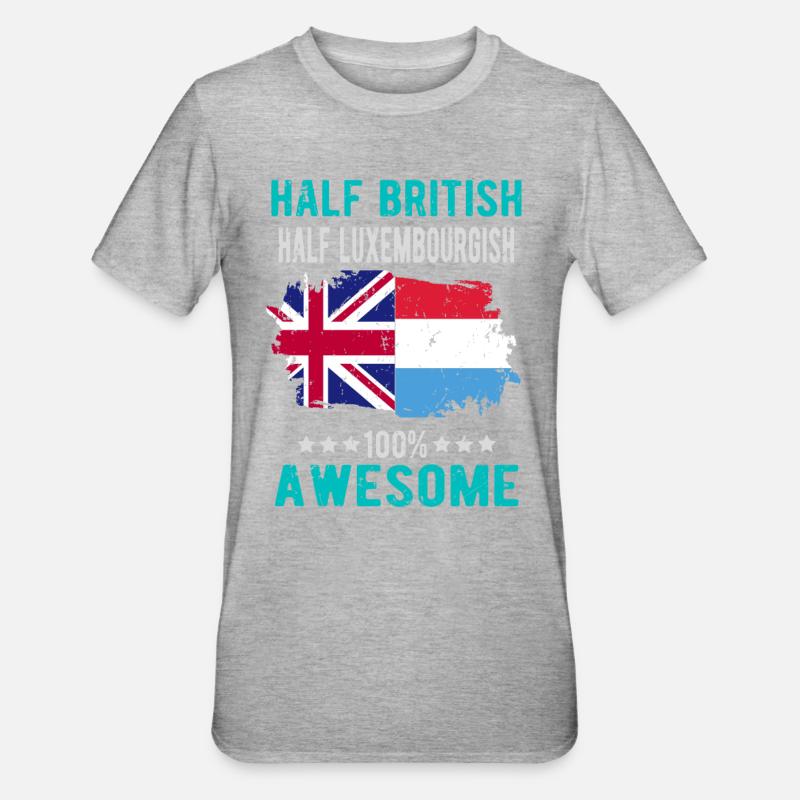 Half British Half Luxembourger - Unisex Polycotton T-Shirt - heather grey