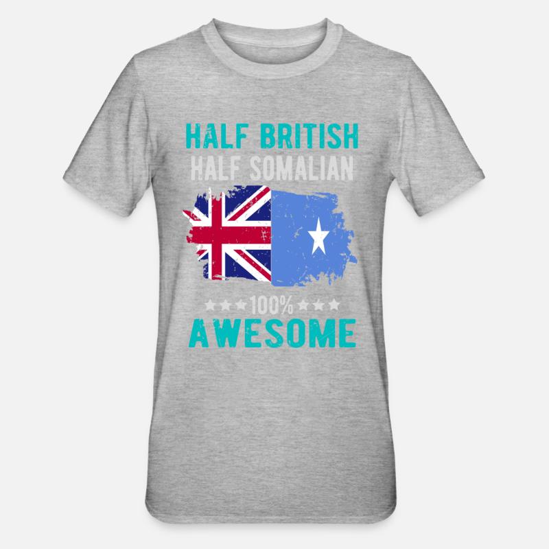 Half British Half Somali - Unisex Polycotton T-Shirt - heather grey
