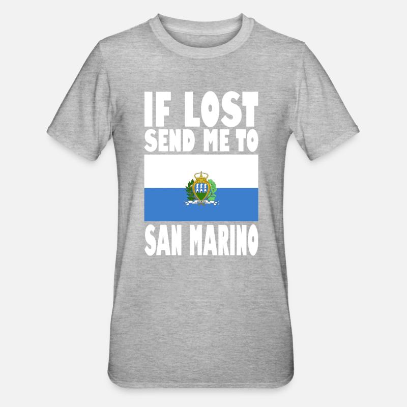 Drapeau de Saint-Marin - T-shirt polycoton Unisexe - gris chiné