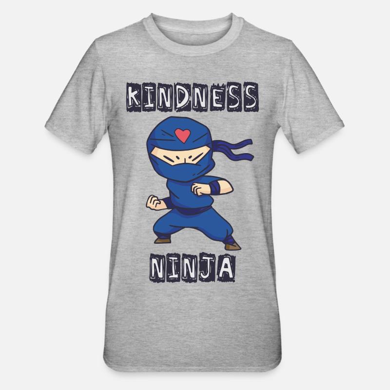 Ninja amical, lutte contre l’intimidation - T-shirt polycoton Unisexe - gris chiné