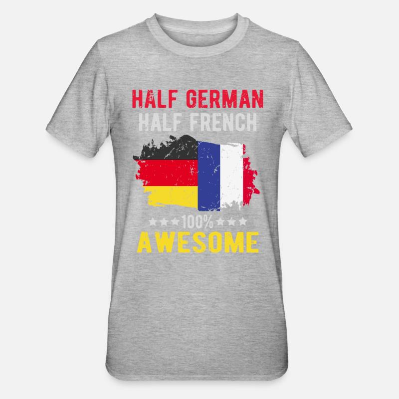 Half German Half German - Unisex Polycotton T-Shirt - heather grey