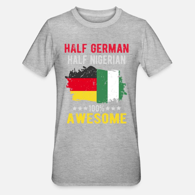 Half German half Nigerian - Unisex Polycotton T-Shirt - heather grey