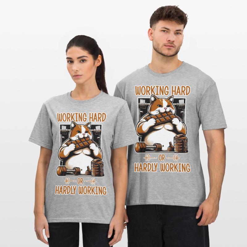 Hart arbeiten oder kaum arbeiten? Unisex Polycotton T-Shirt