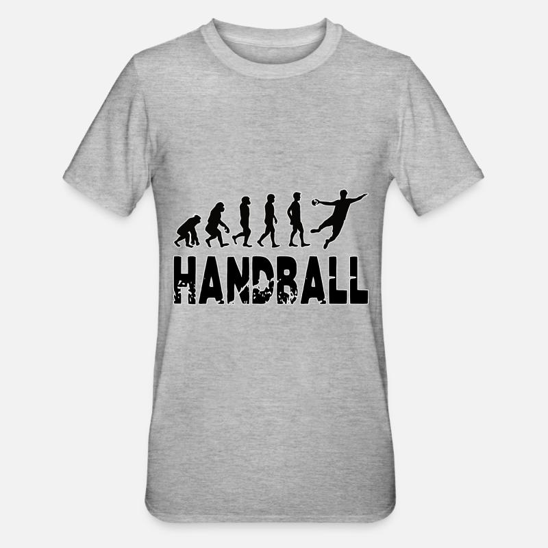 L’évolution du handball, de la primauté au super athlète - T-shirt polycoton Unisexe - gris chiné