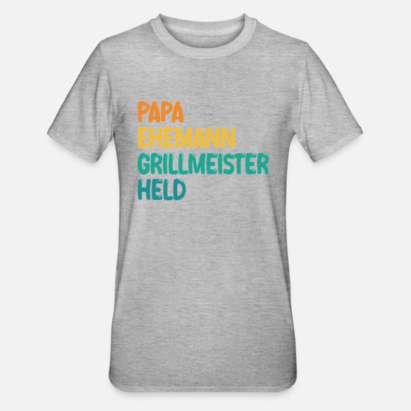 Dad Husband Grill Master Hero - Unisex Polycotton T-Shirt - heather grey