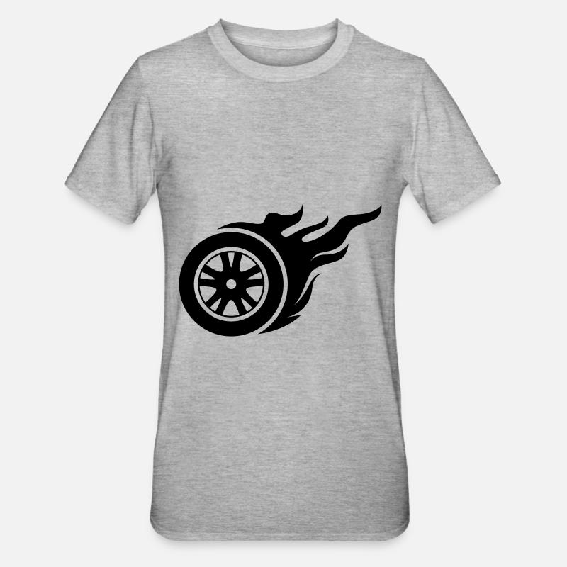 Incendie de pneus - T-shirt polycoton Unisexe - gris chiné