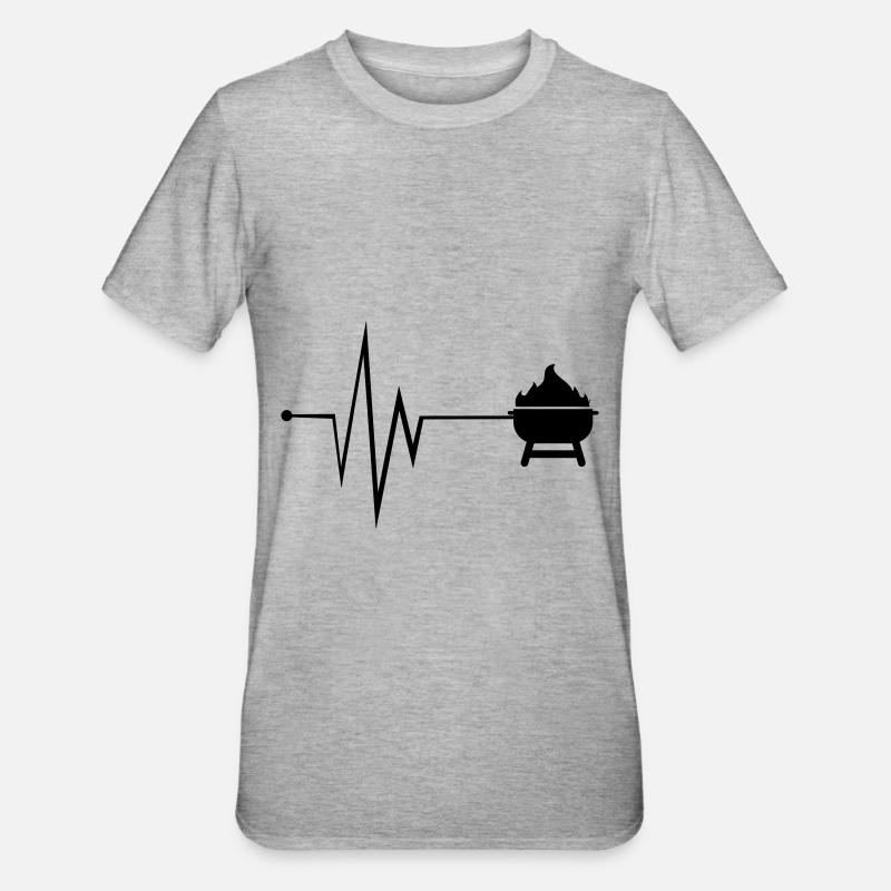 Symbole d’impulsion de gril - T-shirt polycoton Unisexe - gris chiné