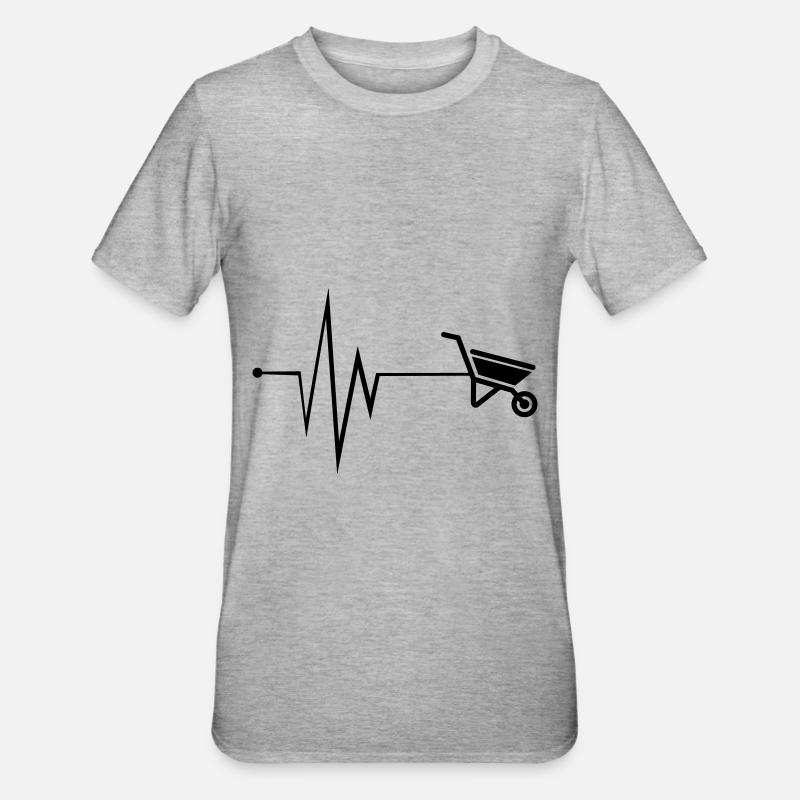 Schubkarre Puls - Unisex Polycotton T-Shirt - Grau meliert