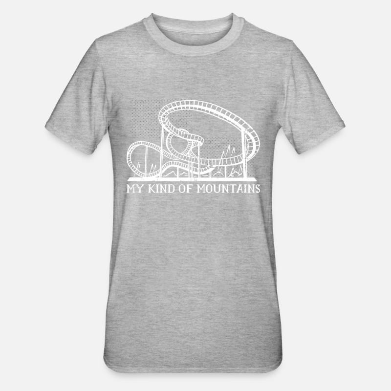 Parc d'attractions Roller Coaster - T-shirt polycoton Unisexe - gris chiné