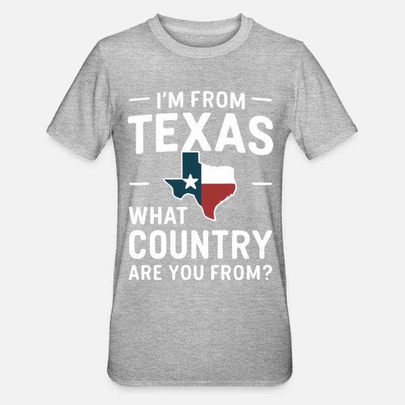 État du Texas Texans Texas - T-shirt polycoton Unisexe - gris chiné