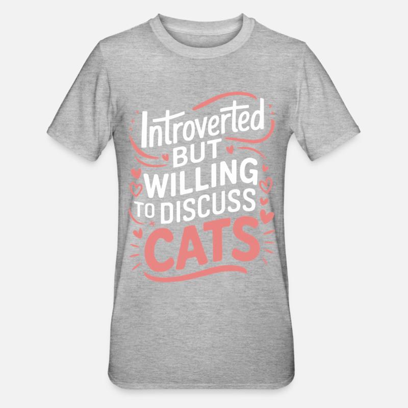 Introvert, antisocial, introvert - Unisex Polycotton T-Shirt - heather grey