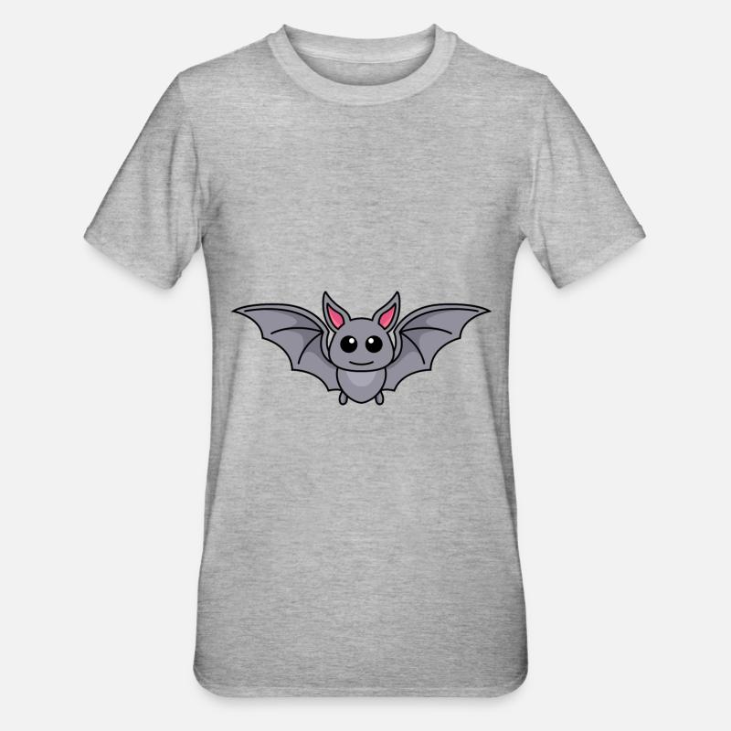 Fledermaus Comic Tier - Unisex Polycotton T-Shirt - Grau meliert