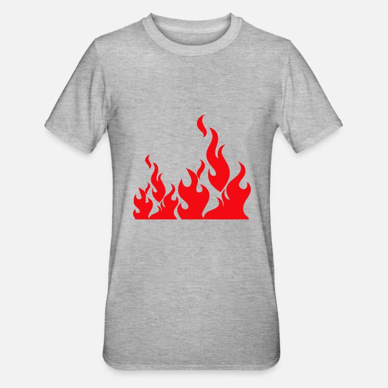 Flammen lodernd beeindruckend - Unisex Polycotton T-Shirt - Grau meliert