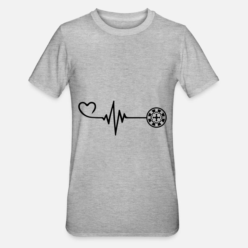 Roulette Pulse Heart - T-shirt polycoton Unisexe - gris chiné