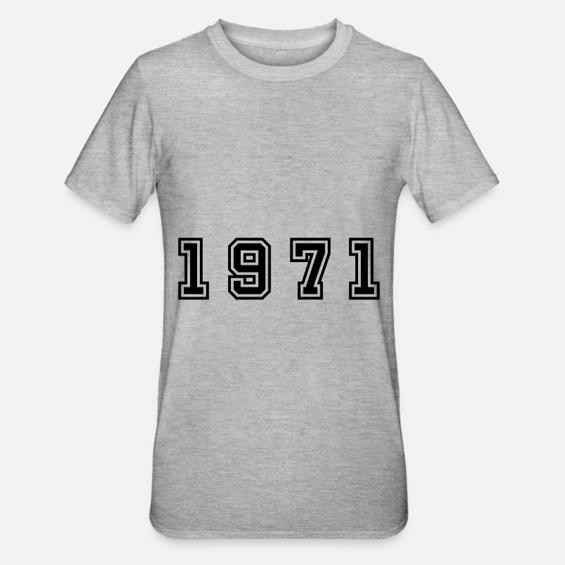 Numéro de l’année 1971 - T-shirt polycoton Unisexe - gris chiné
