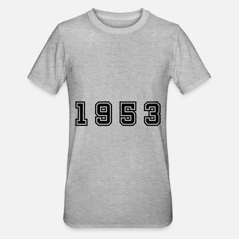1953 numéro d'année - T-shirt polycoton Unisexe - gris chiné