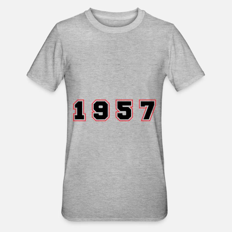 Numéro de l’année 1957 - T-shirt polycoton Unisexe - gris chiné