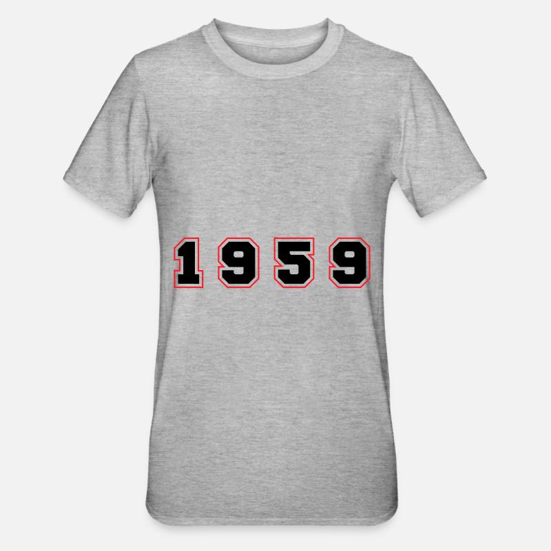 Numéro de l’année 1959 - T-shirt polycoton Unisexe - gris chiné