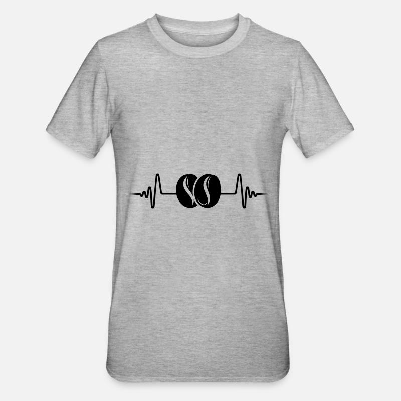 Légumineuses de grains de café - T-shirt polycoton Unisexe - gris chiné
