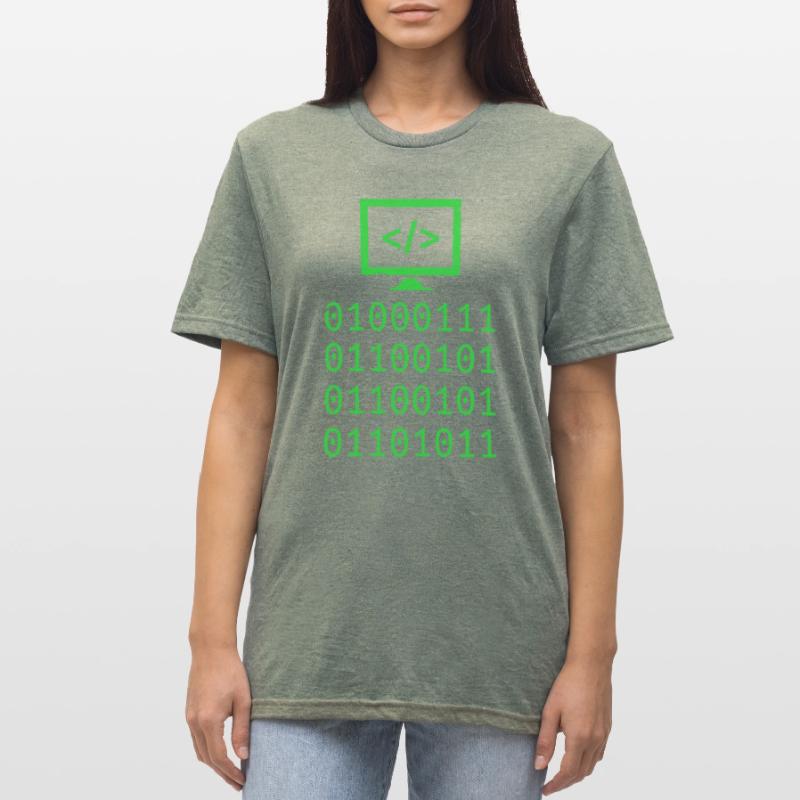 Cadeau de programmation de codage de code binaire T-shirt polycoton Unisexe