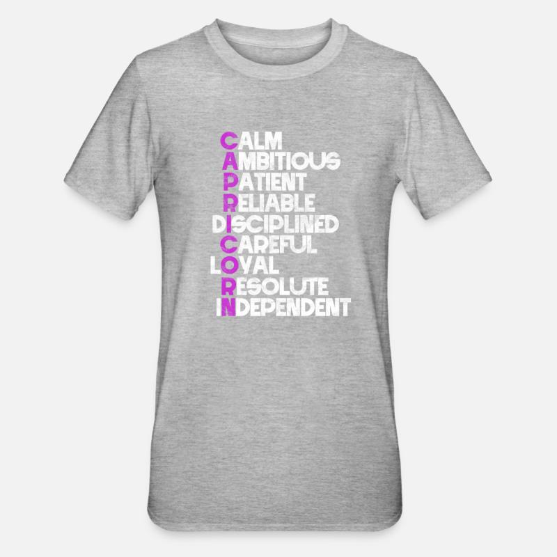 Sternzeichen Steinbock - Unisex Polycotton T-Shirt - Grau meliert