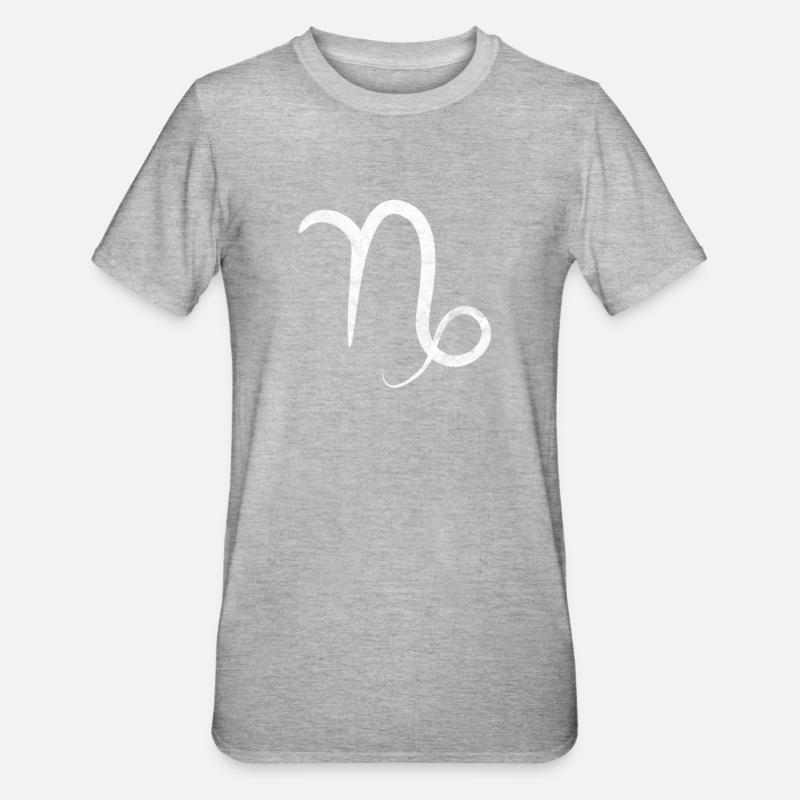 Sternzeichen Steinbock - Unisex Polycotton T-Shirt - Grau meliert