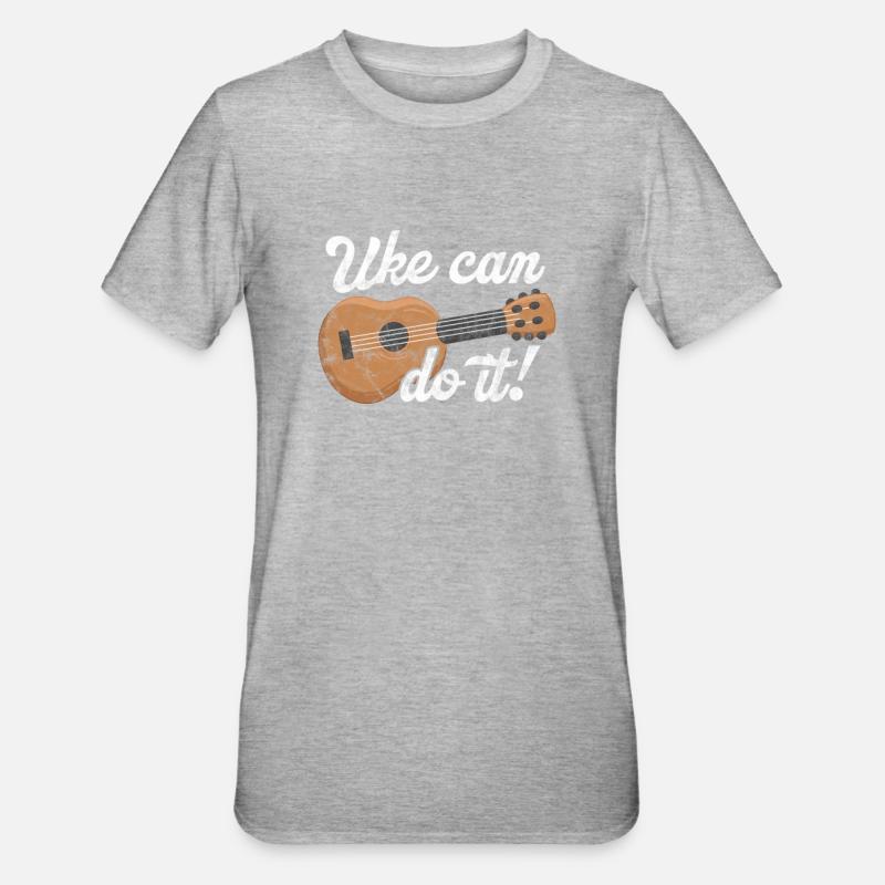 Ukulélé - T-shirt polycoton Unisexe - gris chiné