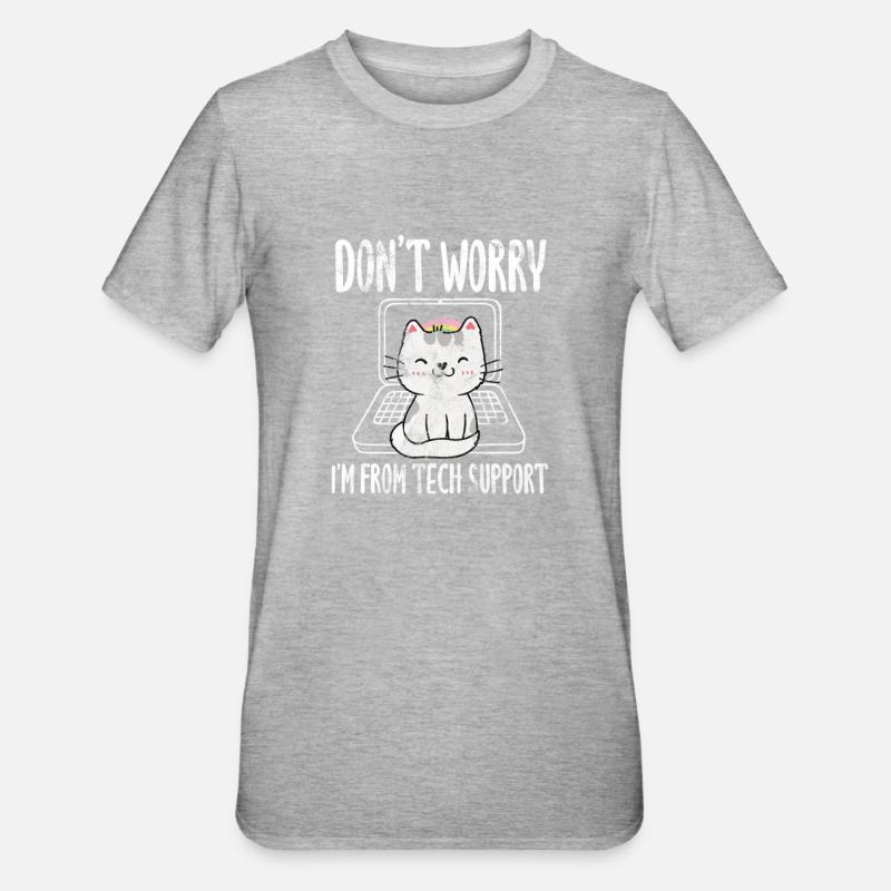 Technischer Support - Unisex Polycotton T-Shirt - Grau meliert