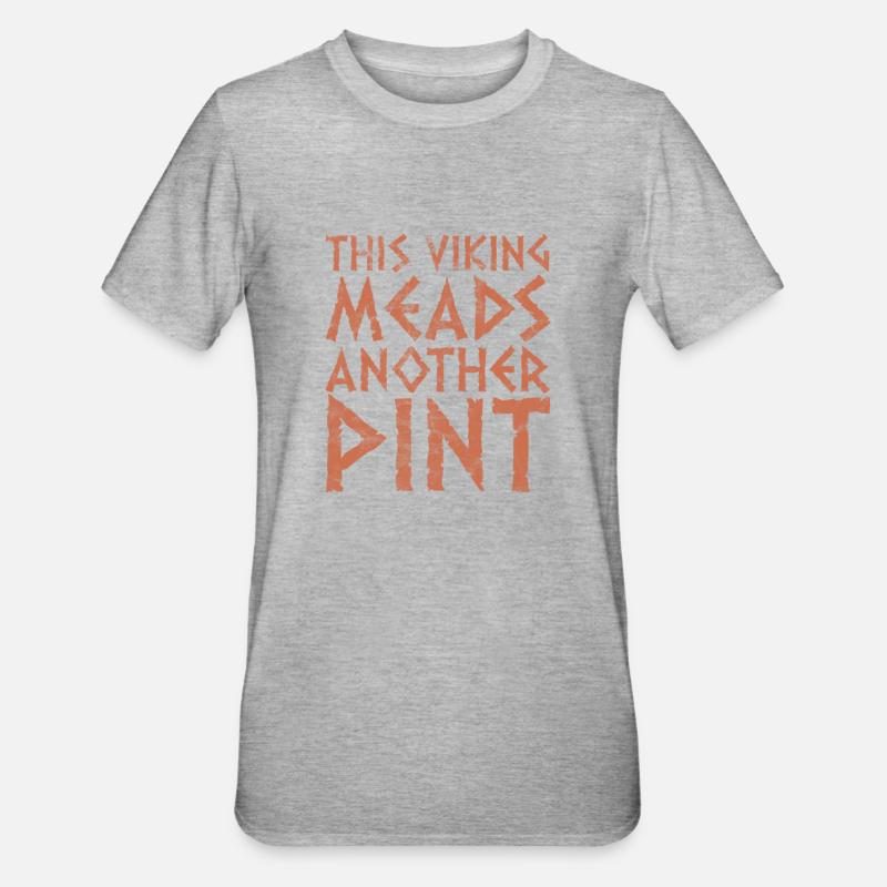 Wikinger - Unisex Polycotton T-Shirt - Grau meliert