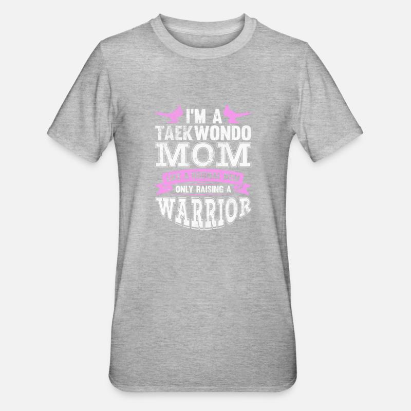 Taekwondo Mutter - Unisex Polycotton T-Shirt - Grau meliert