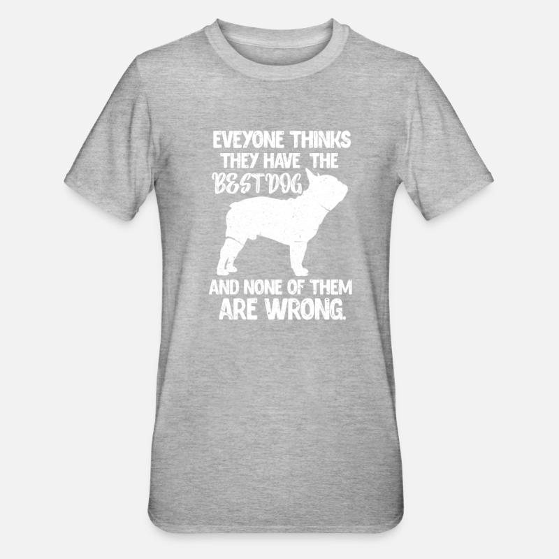 Mops - Unisex Polycotton T-Shirt - Grau meliert