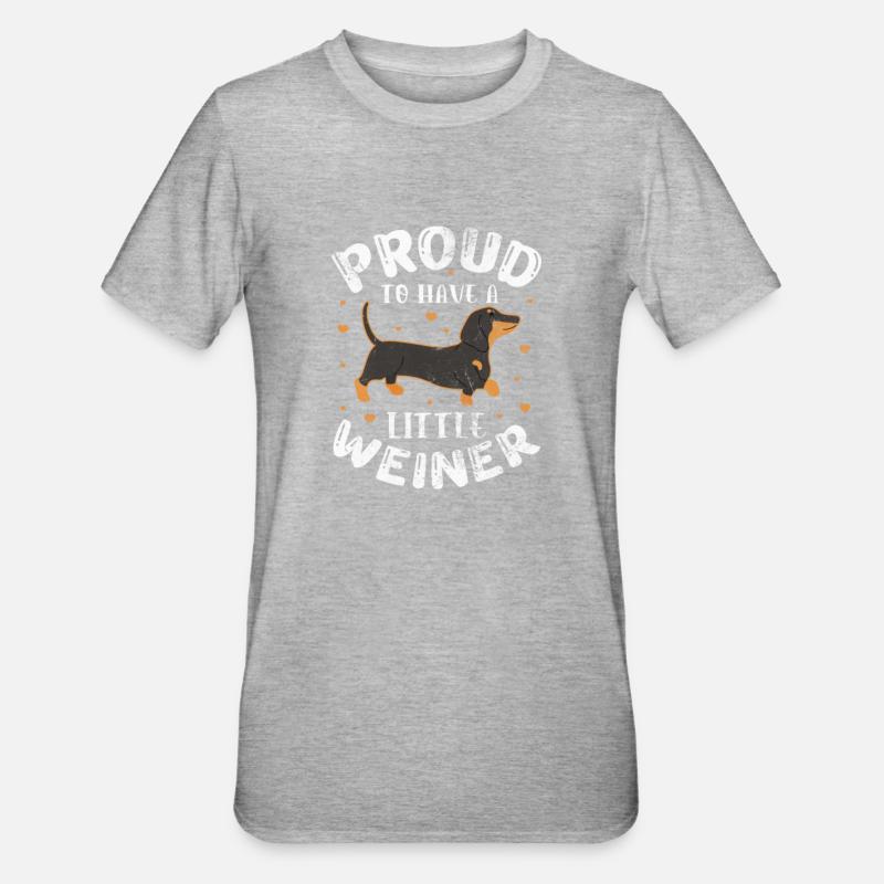Dackel - Unisex Polycotton T-Shirt - Grau meliert