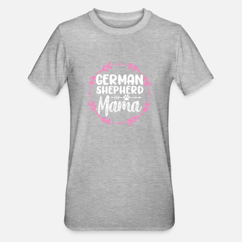 Deutscher Schäferhund Mutter - Unisex Polycotton T-Shirt - Grau meliert