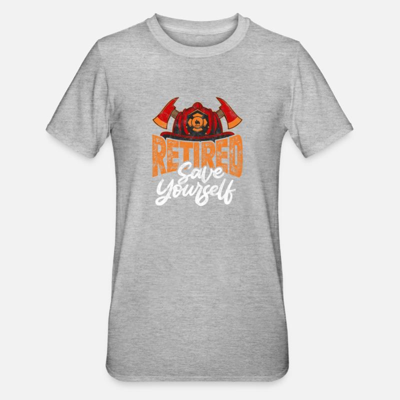 Pompiers de retraite - T-shirt polycoton Unisexe - gris chiné