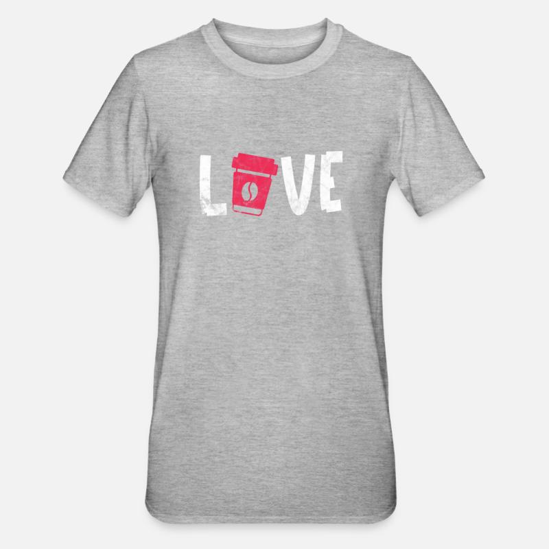 Kaffee - Unisex Polycotton T-Shirt - Grau meliert
