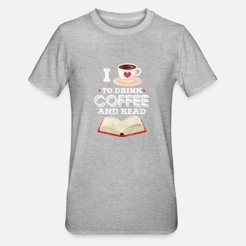 Coffee reading - Unisex Polycotton T-Shirt - heather grey