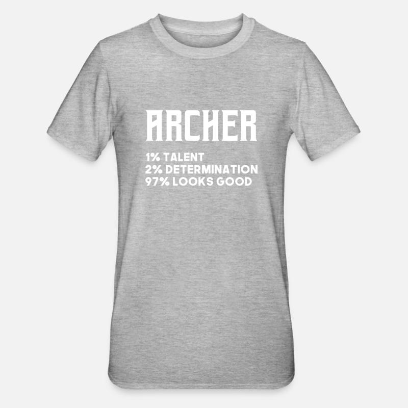 Bogenschiessen - Unisex Polycotton T-Shirt - Grau meliert