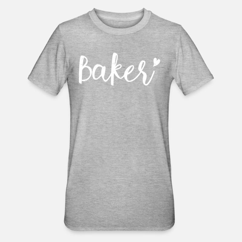 Bäcker - Unisex Polycotton T-Shirt - Grau meliert