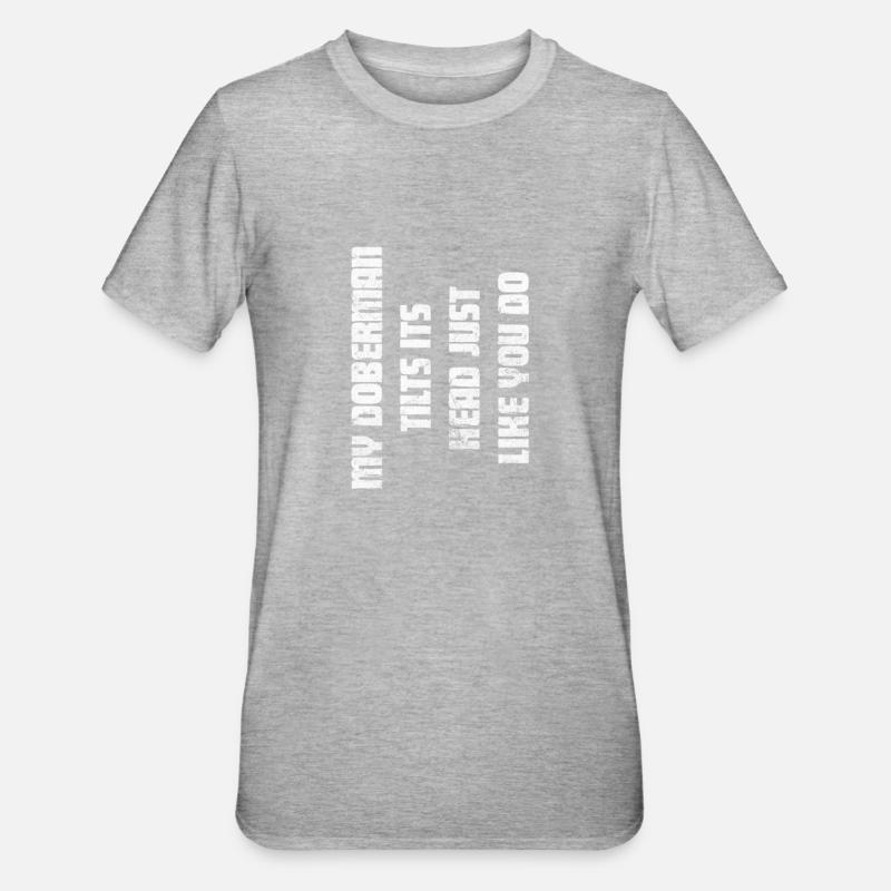 Dobermann - Unisex Polycotton T-Shirt - Grau meliert