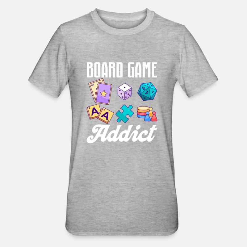 Brettspiel Brettspiele Sieleabend Spiele Geschenk - Unisex Polycotton T-Shirt - Grau meliert