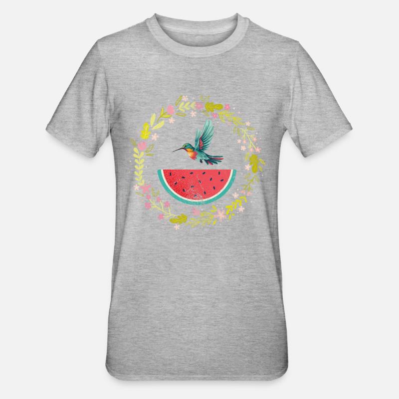 Pastèque - T-shirt polycoton Unisexe - gris chiné