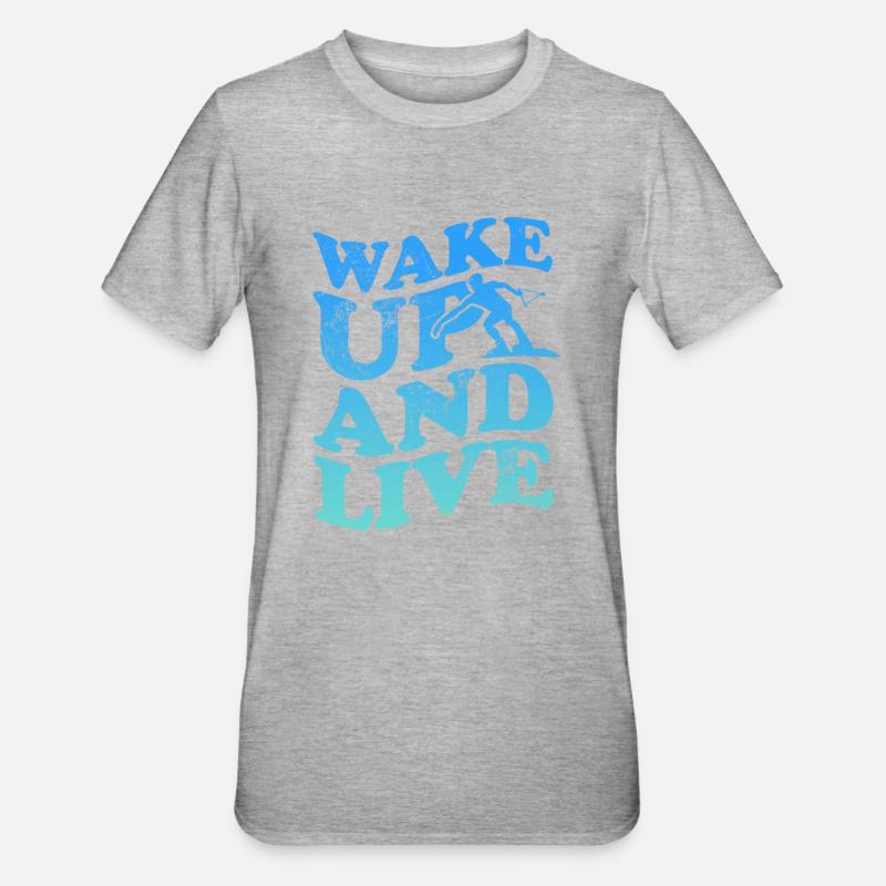 Wakeboard - Unisex Polycotton T-Shirt - Grau meliert