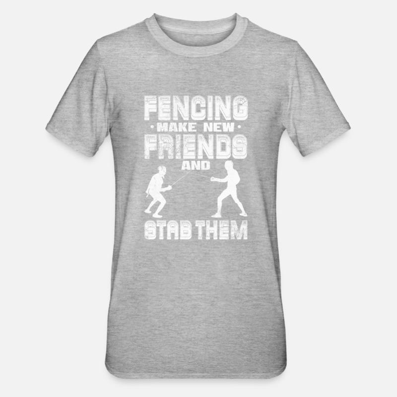 Fechten - Unisex Polycotton T-Shirt - Grau meliert
