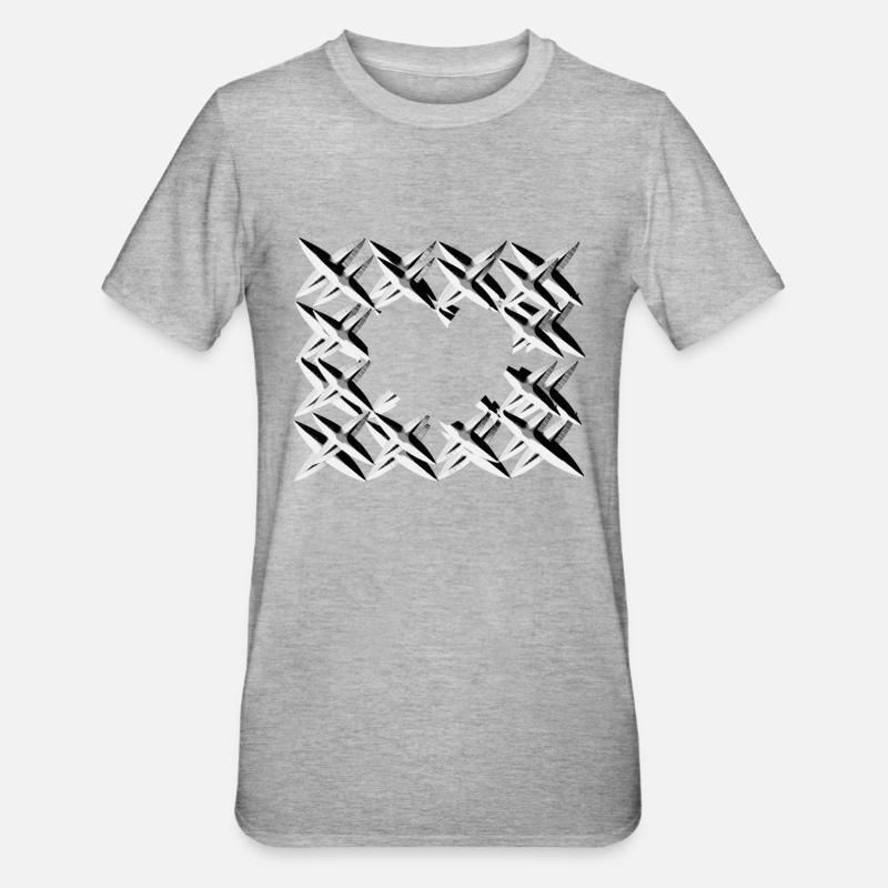 pattern cross net grey - Unisex Polycotton T-Shirt - heather grey