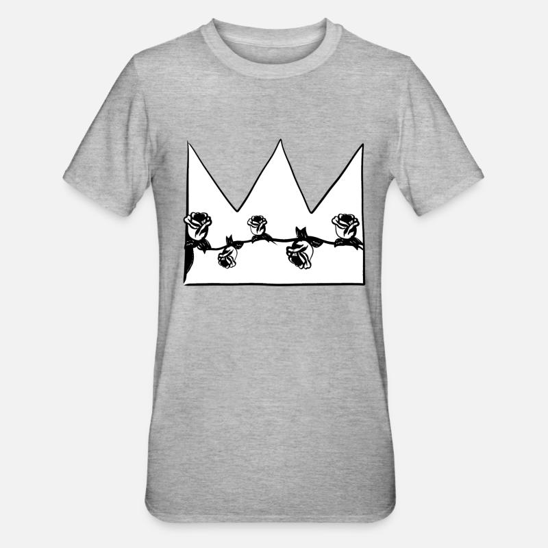 Grey crown natural flower shape - Unisex Polycotton T-Shirt - heather grey